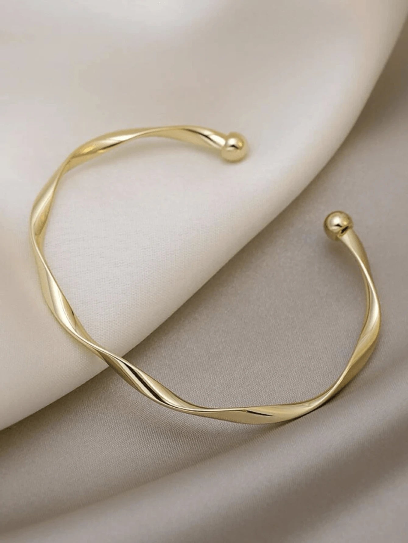 1Pc Fashionable Simple Wave Design Open Bangle Bracelet, Suitable for Women Daily Wear, Festival, Party