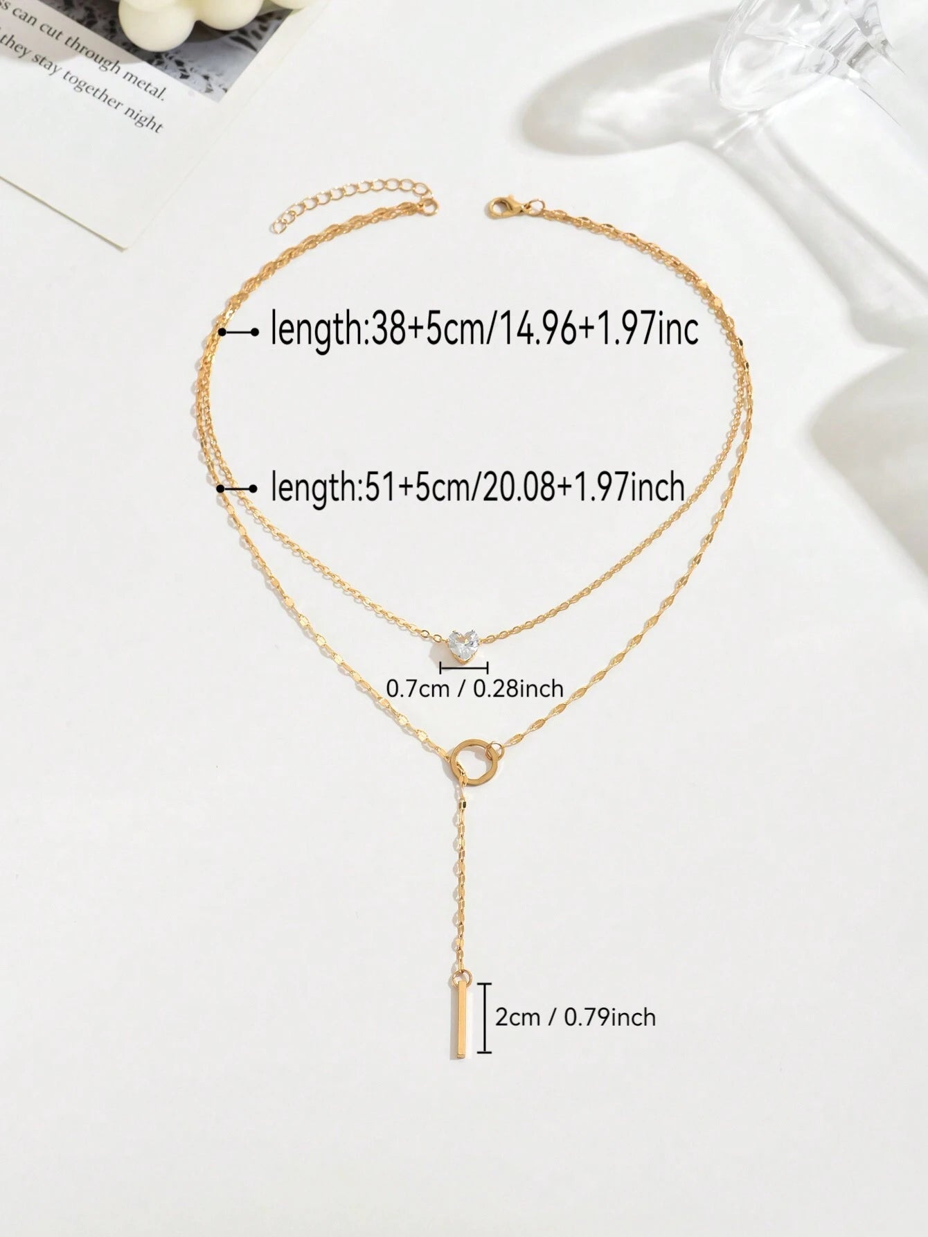 1Pc Gold Y-Shaped Design Layered Necklace, Details Decorated with Rhinestones & Faux Pearl, Suitable for Daily Wear by Women, Friendship Gifts, Banquet Parties(Handmade Chain Cut to Size, Variable Number of Pearls, Variable Size of Rhinestones)
