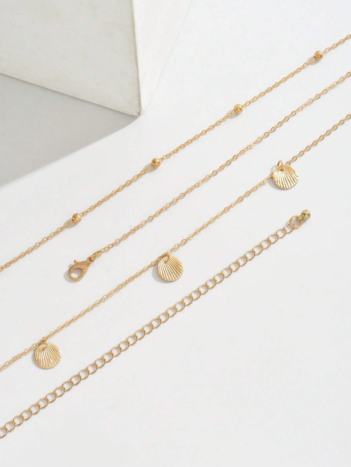 2Pcs/Set Random Quantity Faux Turquoise Disc Pendant Waist Chain, Resort Style