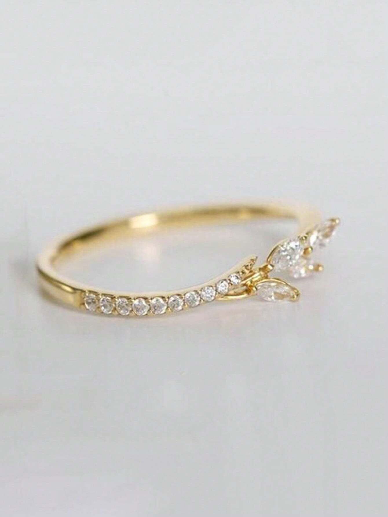 1 PC Pretty Cubic Zirconia Ring for Women for Wedding Party Engagement Anniversary Band Jewelry Valentine'S Day Gift
