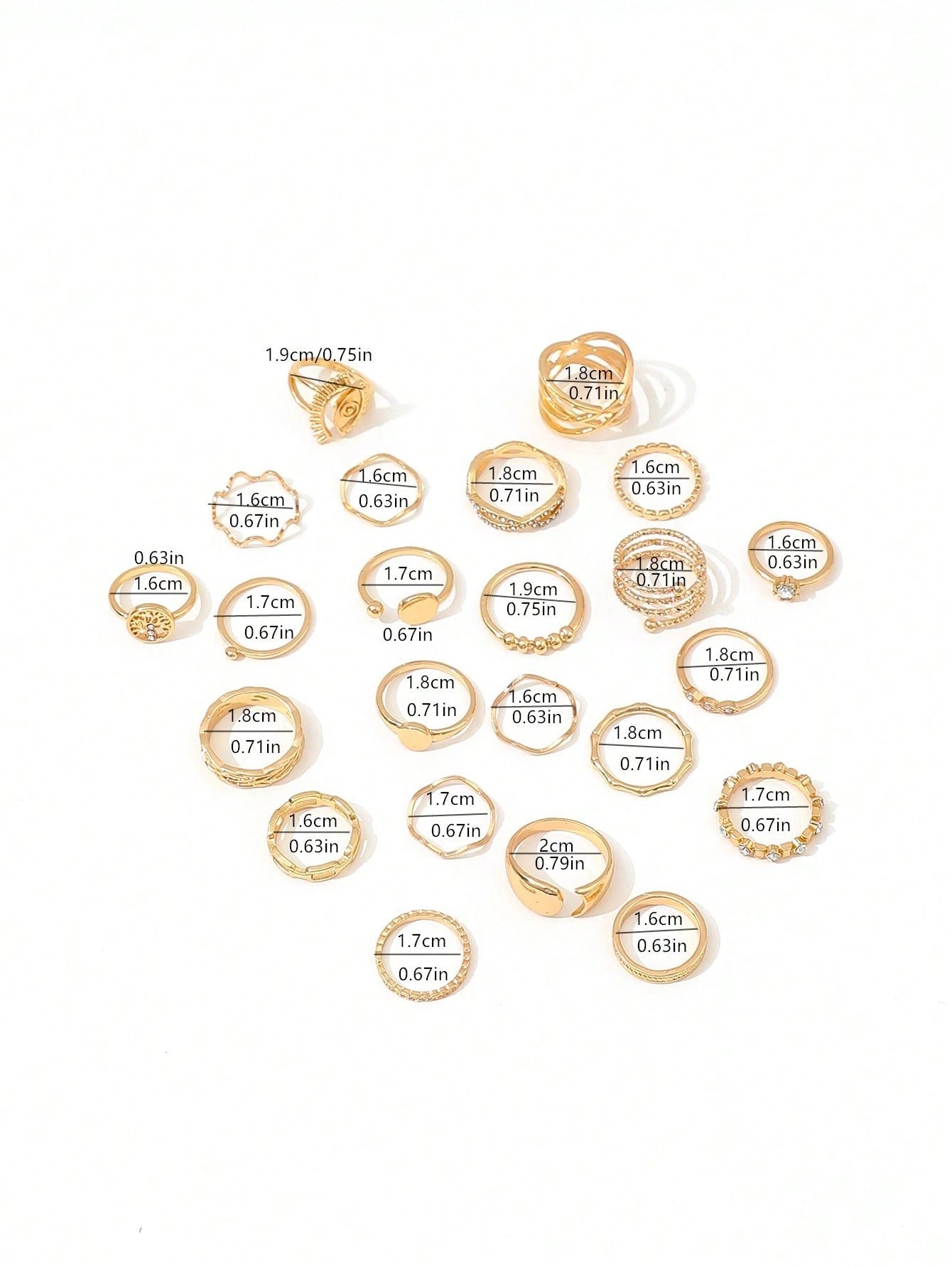 21Pcs Luxury Rhinestone & Faux Pearl Heart, Butterfly Design Ring Set, Suitable for Daily Wear Valentines