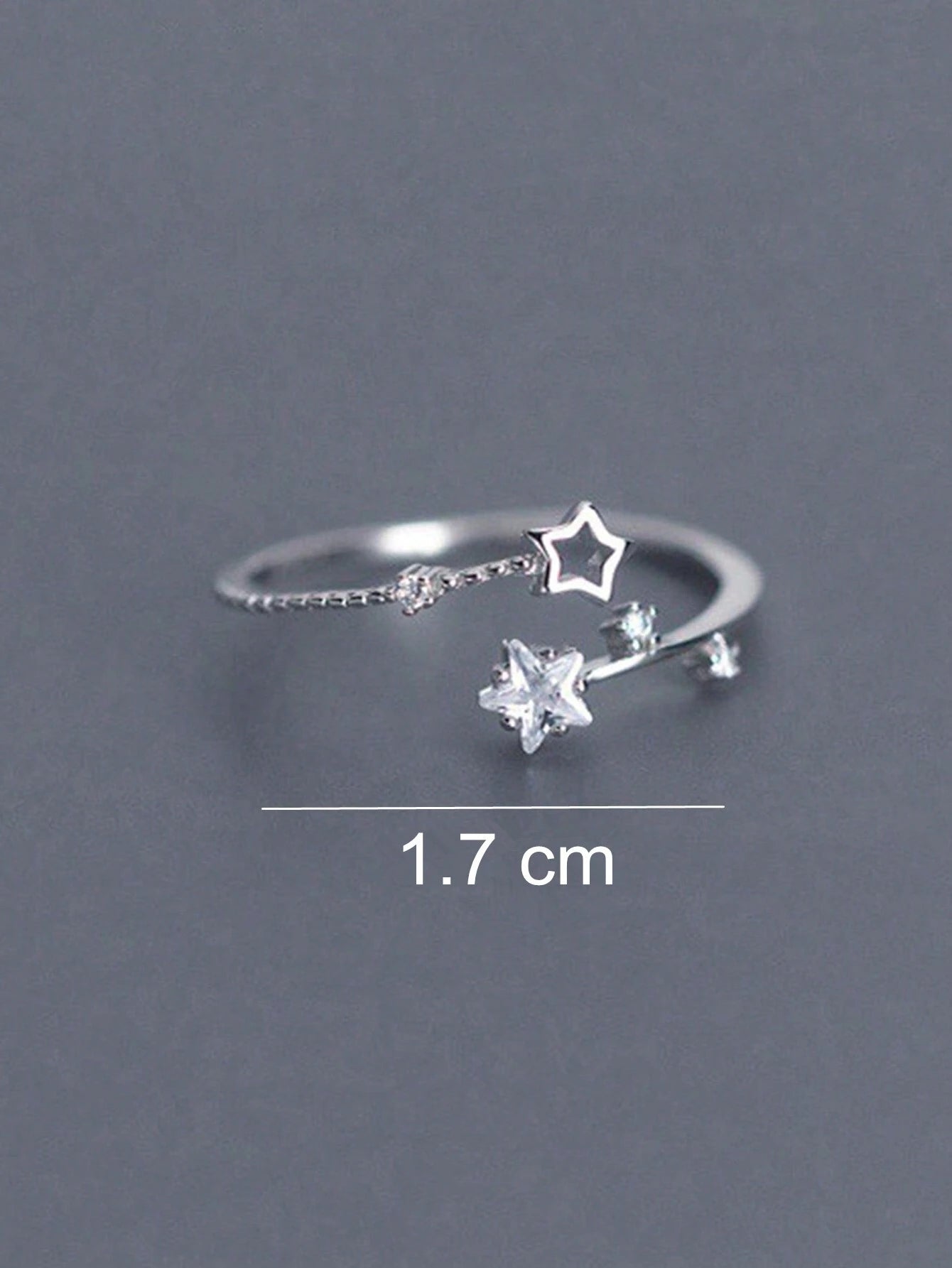 Rhinestone Star Decor Cuff Ring