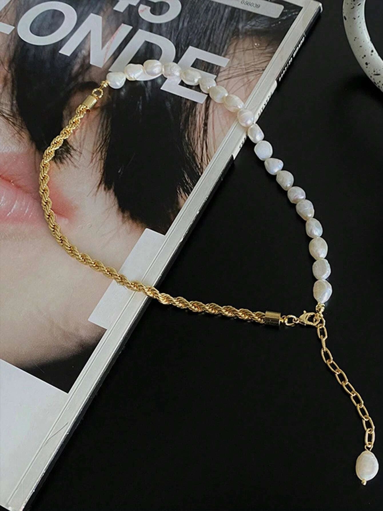 1Pc Fashionable Faux Pearl Decor Necklace for Women for Daily Decoration