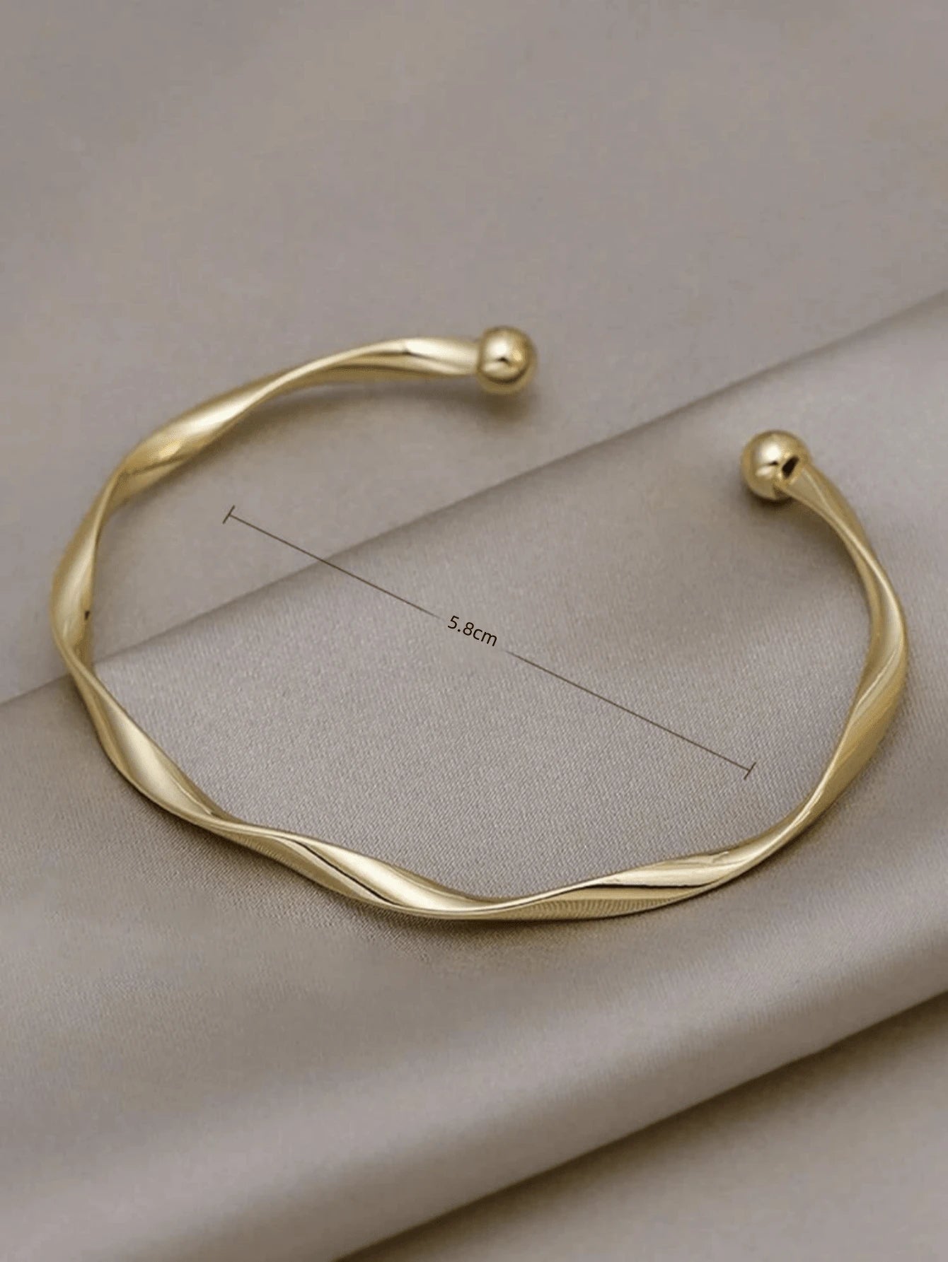 1Pc Fashionable Simple Wave Design Open Bangle Bracelet, Suitable for Women Daily Wear, Festival, Party
