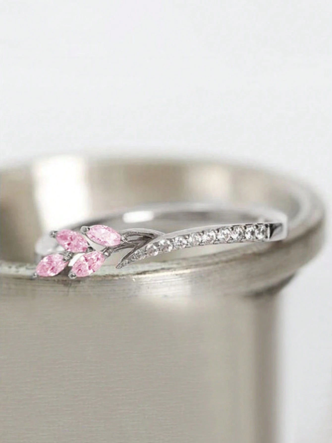 1 PC Pretty Cubic Zirconia Ring for Women for Wedding Party Engagement Anniversary Band Jewelry Valentine'S Day Gift