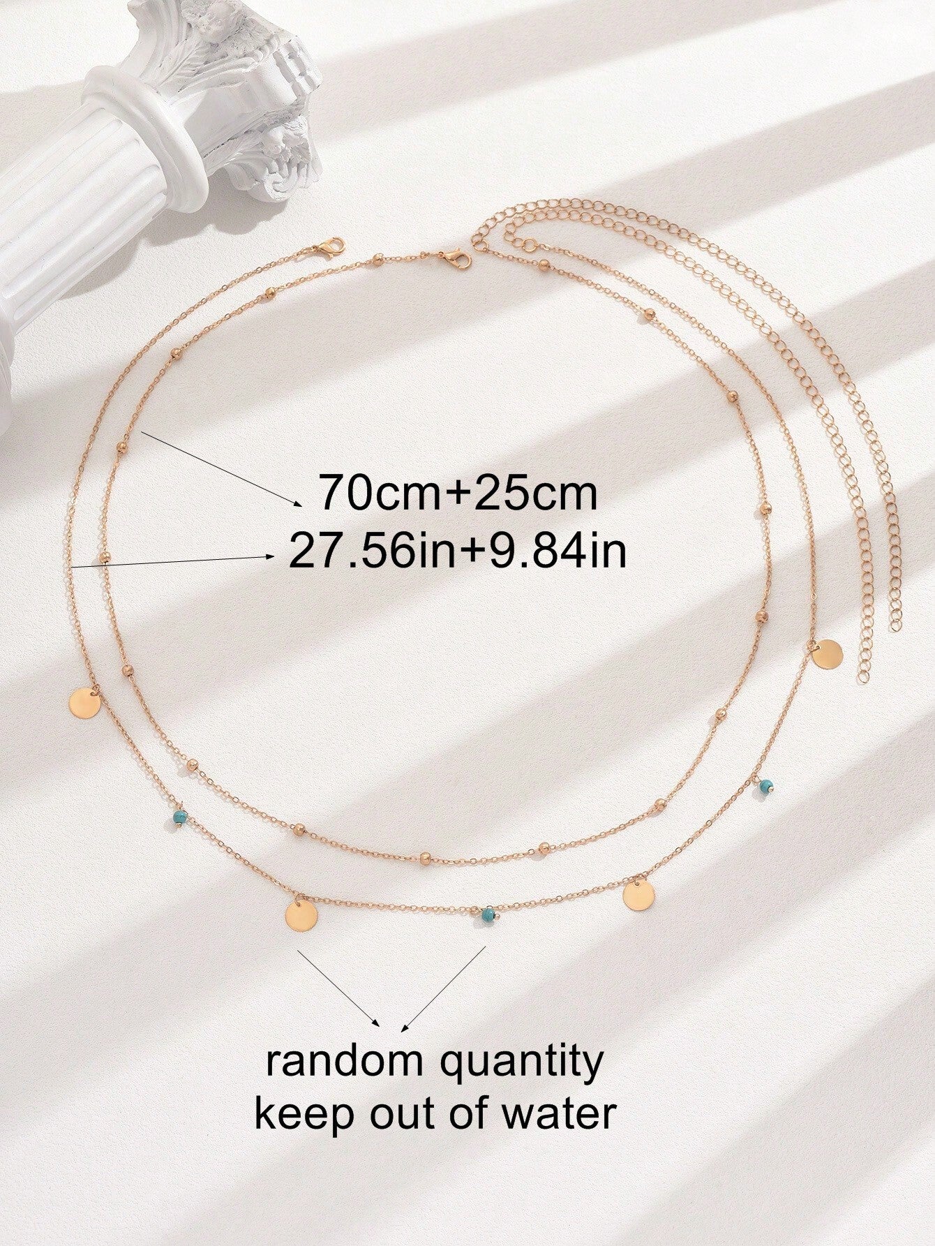2Pcs/Set Random Quantity Faux Turquoise Disc Pendant Waist Chain, Resort Style