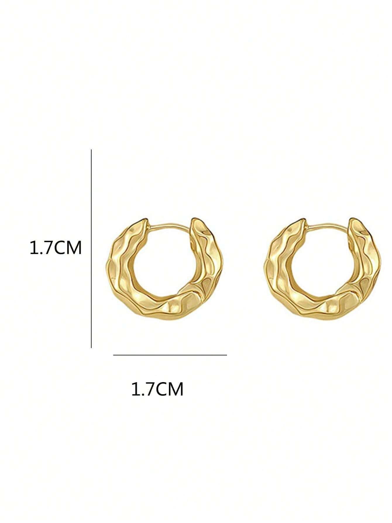 1Pair Simple Teardrop Hoop Earrings, Chunky Gold Tone Water Droplet Earrings, U-Shaped Earrings, Oval Hoop Earrings, Stylish and Elegant Lightweight Dainty Women Jewelry, Perfect Gift for Her
