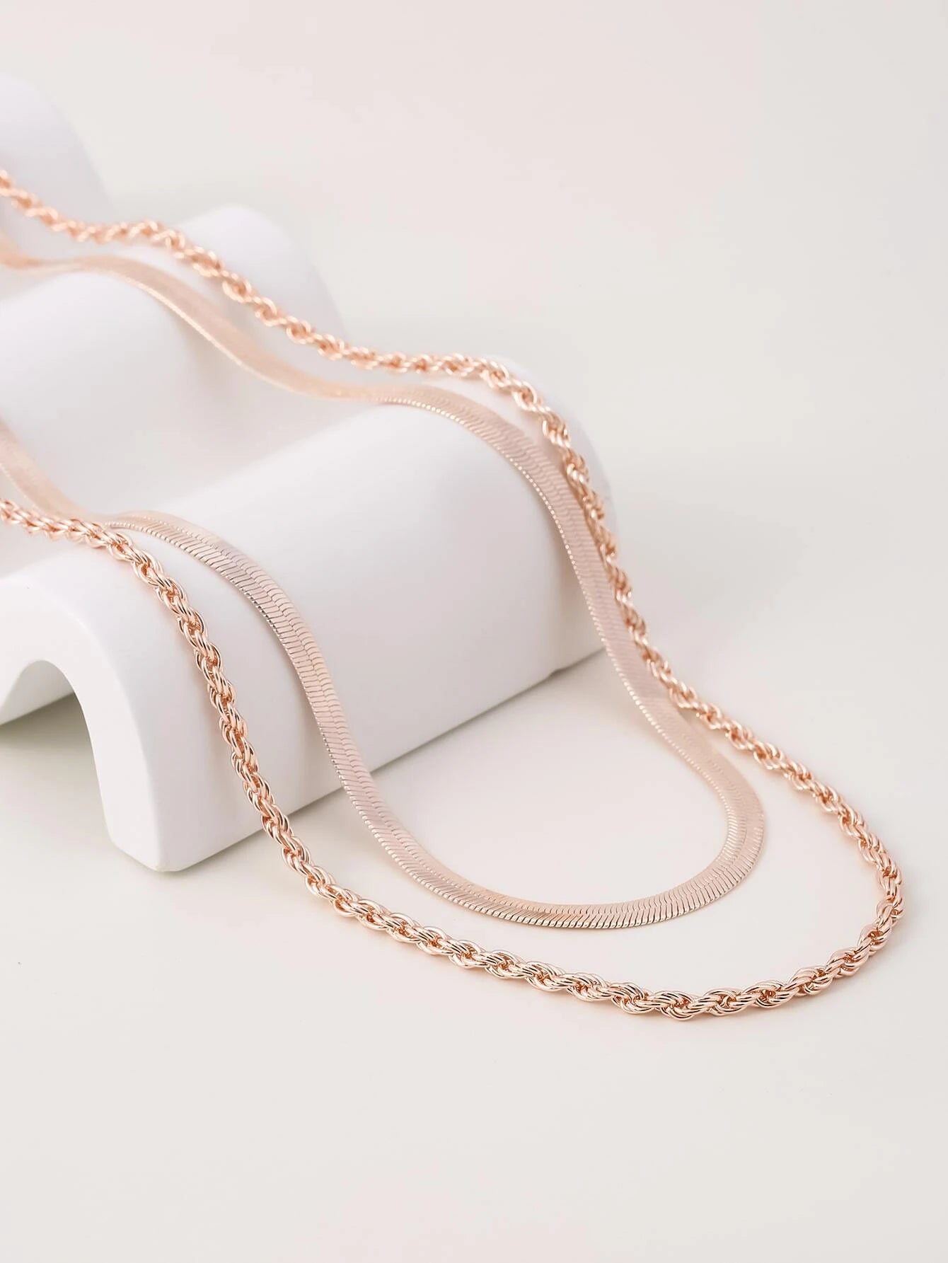 1Pc Twist Design Layered Necklace Copper Jewelry