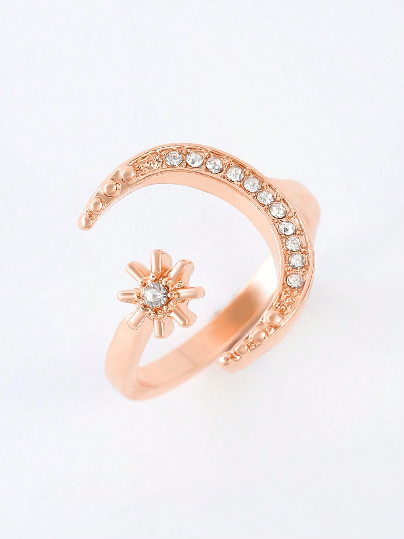 1Pc Retro Star & Moon Open Ring, Versatile Casual & Formal Wear Jewelry for Women