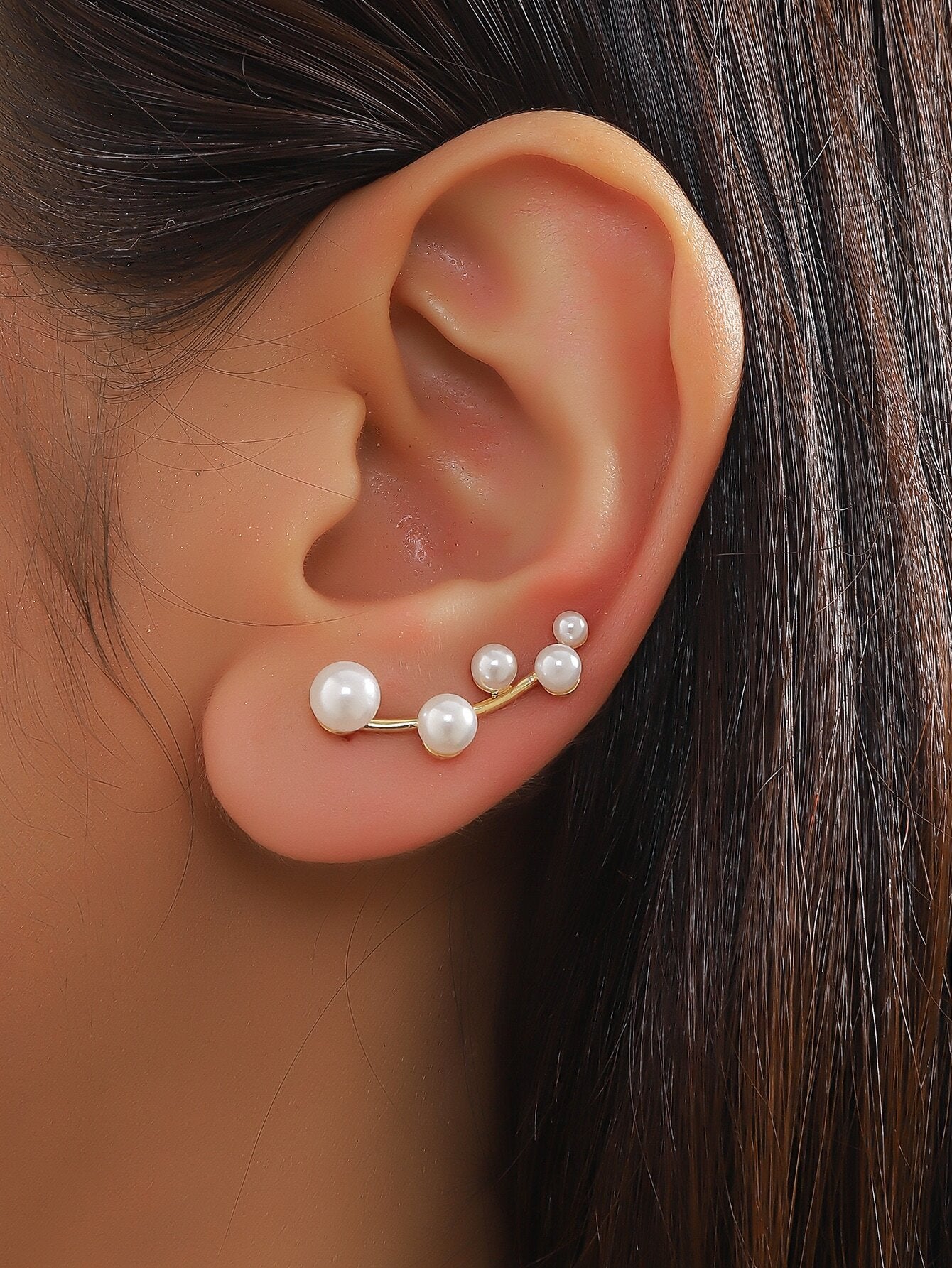 1Pc Copper Jewelry Simple & Classy & Versatile & Fashionable Leaf Design Cubic Zirconia Earrings for Women