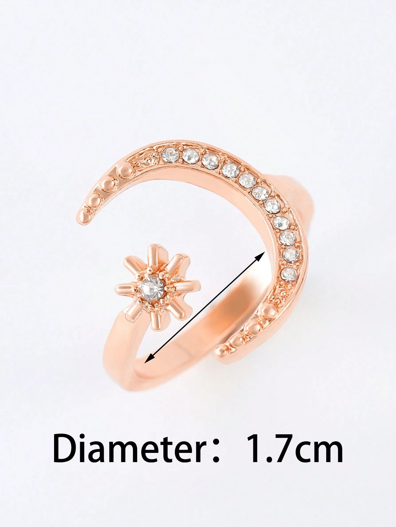 1Pc Retro Star & Moon Open Ring, Versatile Casual & Formal Wear Jewelry for Women