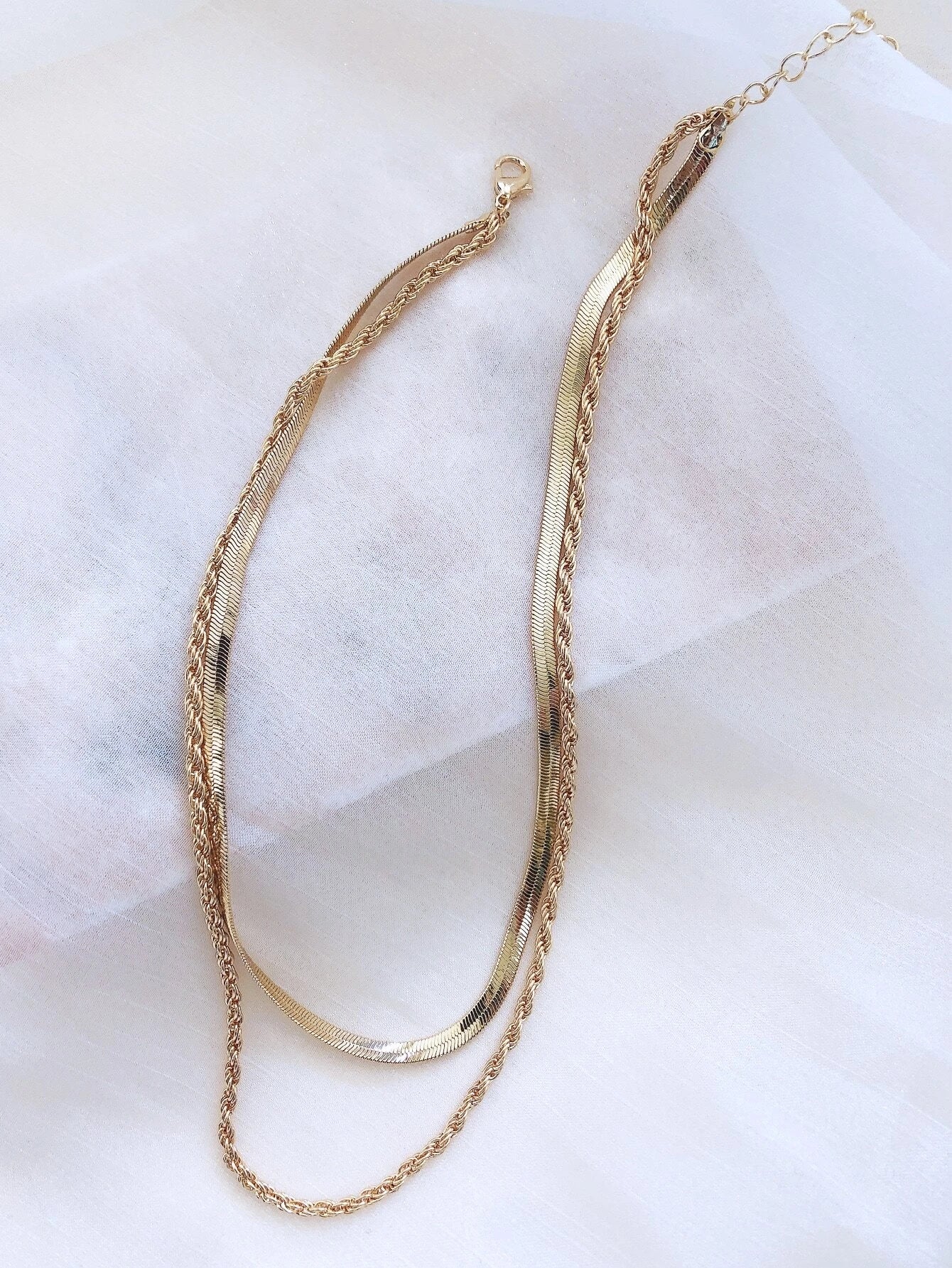 1Pc Twist Design Layered Necklace Copper Jewelry