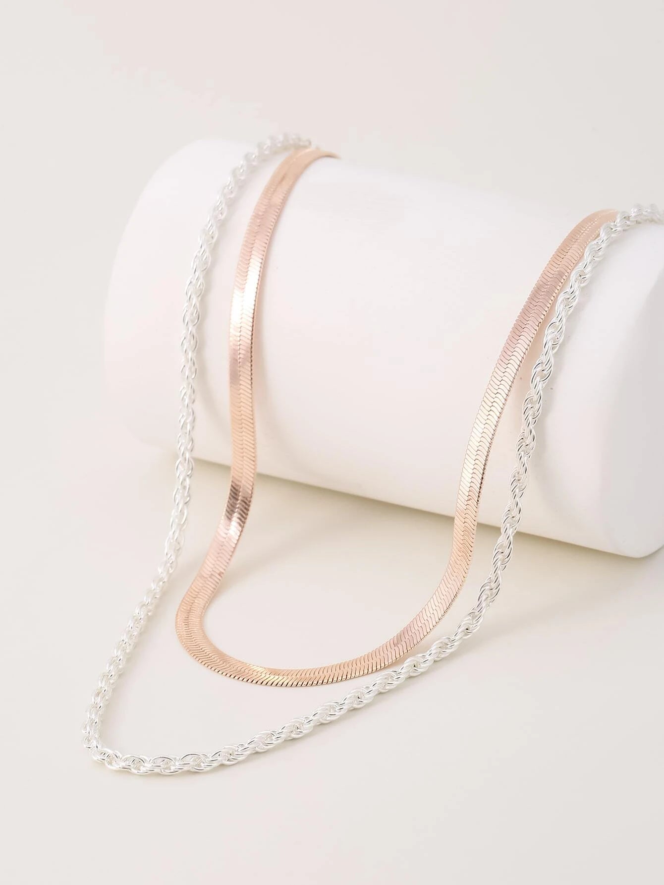 1Pc Twist Design Layered Necklace Copper Jewelry
