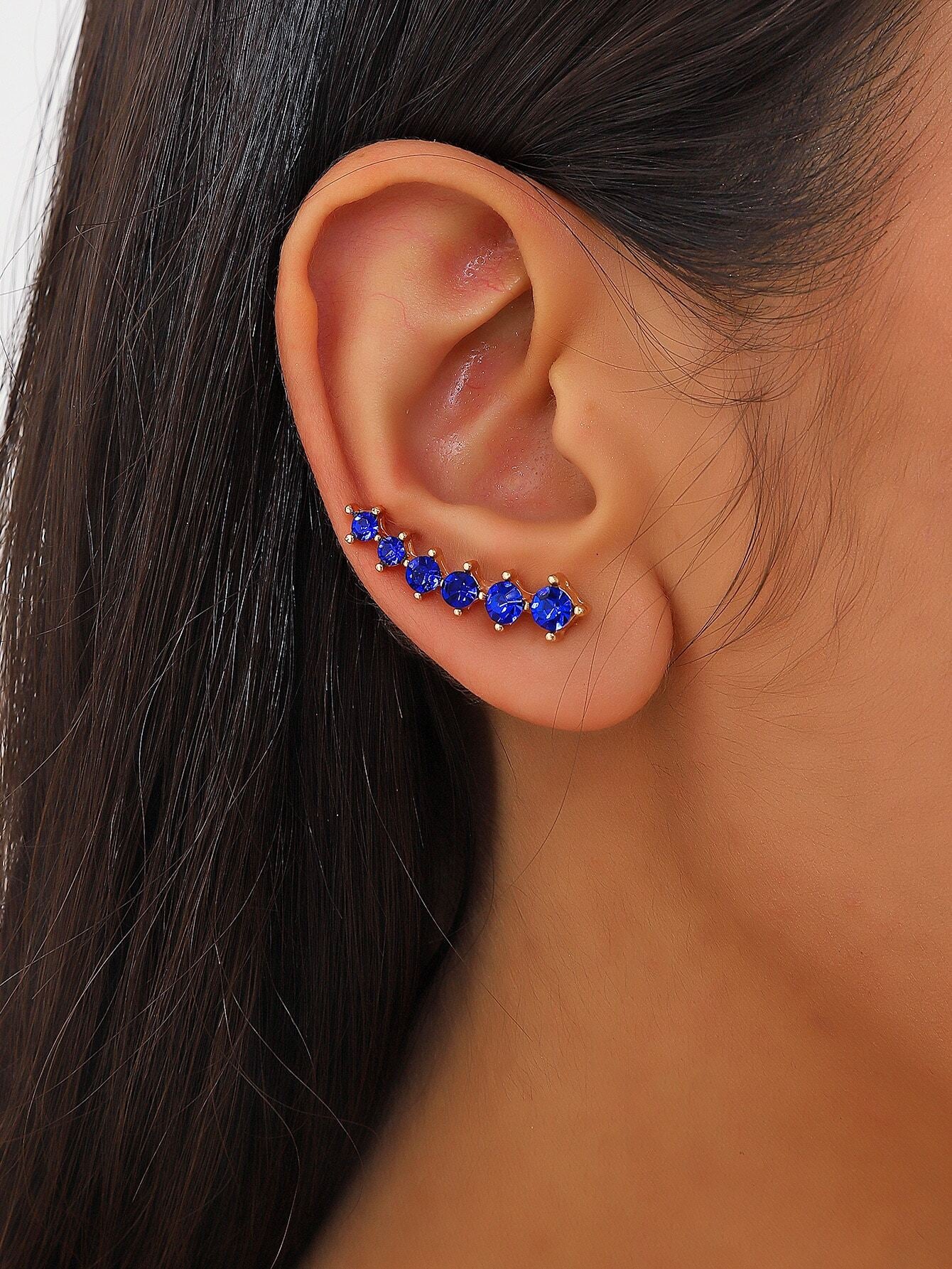 1Pc Copper Jewelry Simple & Classy & Versatile & Fashionable Leaf Design Cubic Zirconia Earrings for Women