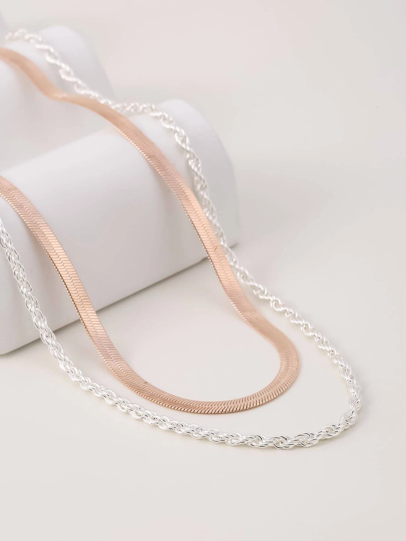 1Pc Twist Design Layered Necklace Copper Jewelry