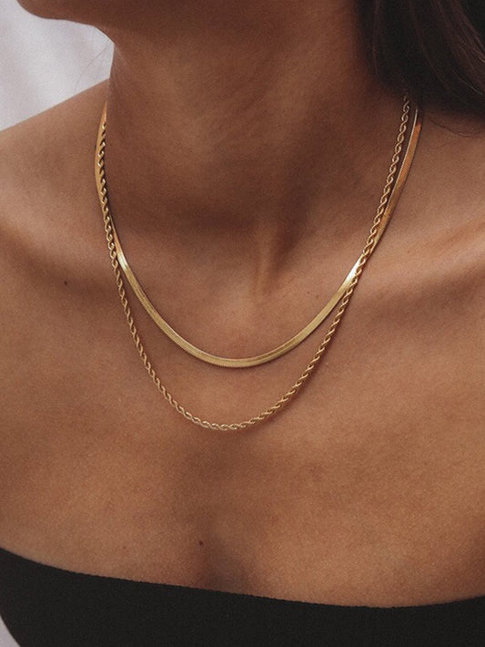 1Pc Twist Design Layered Necklace Copper Jewelry