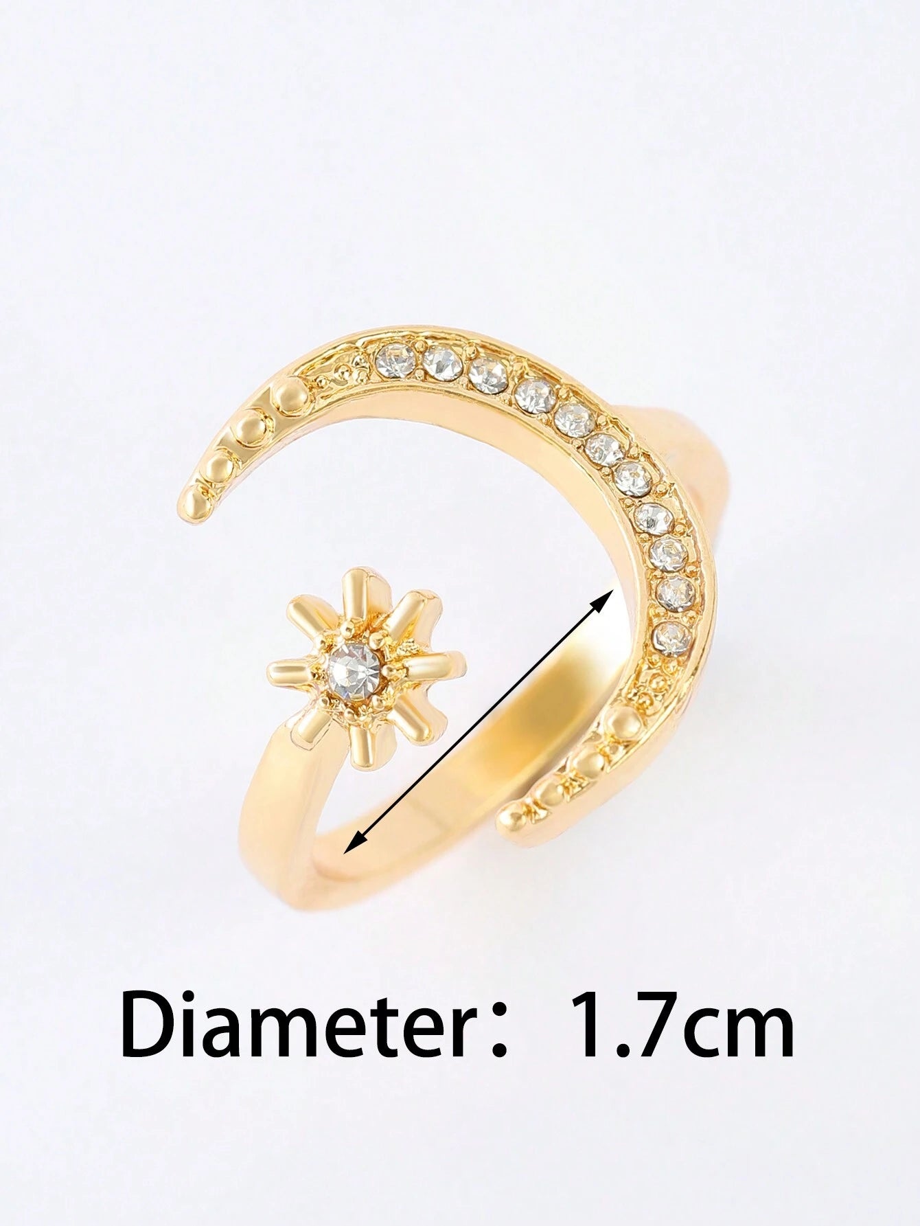 1Pc Retro Star & Moon Open Ring, Versatile Casual & Formal Wear Jewelry for Women