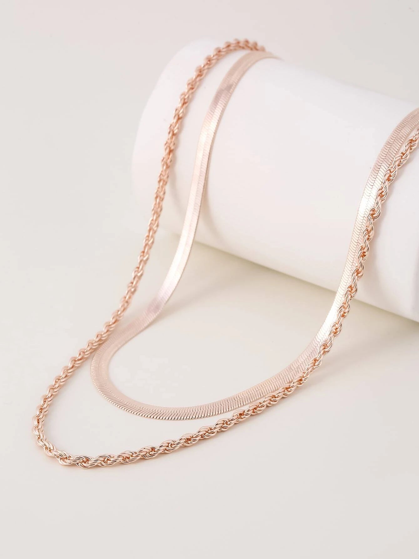 1Pc Twist Design Layered Necklace Copper Jewelry