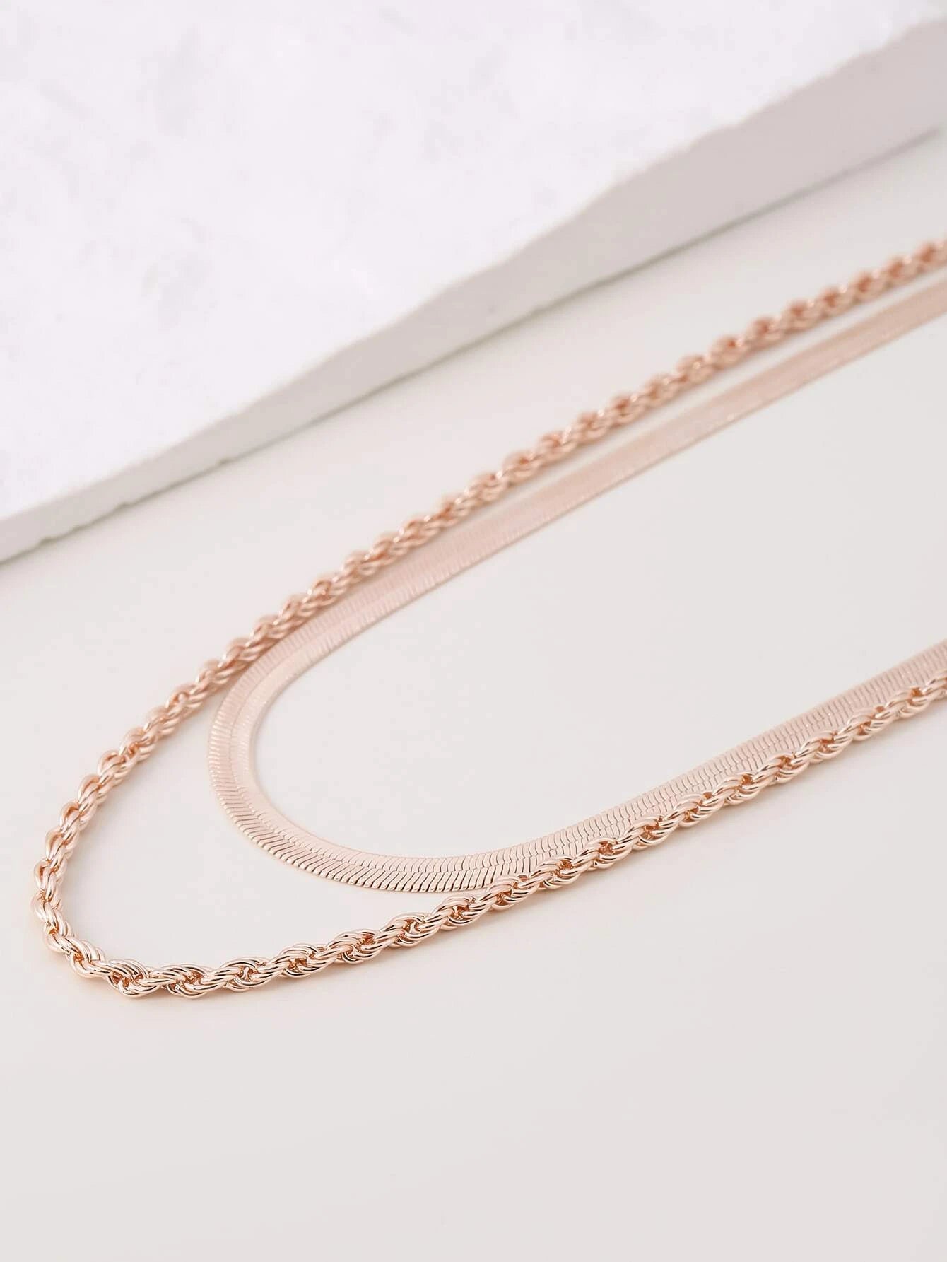 1Pc Twist Design Layered Necklace Copper Jewelry