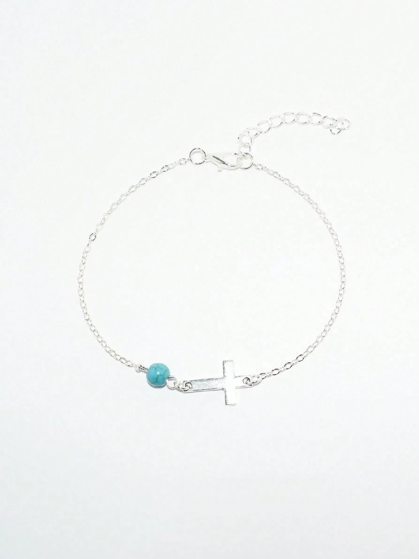 1Pc Simple Charm Bulingbuling Chain Silver Anklet Women'S Travel Holiday Jewelry Suitable for Couples to Wear