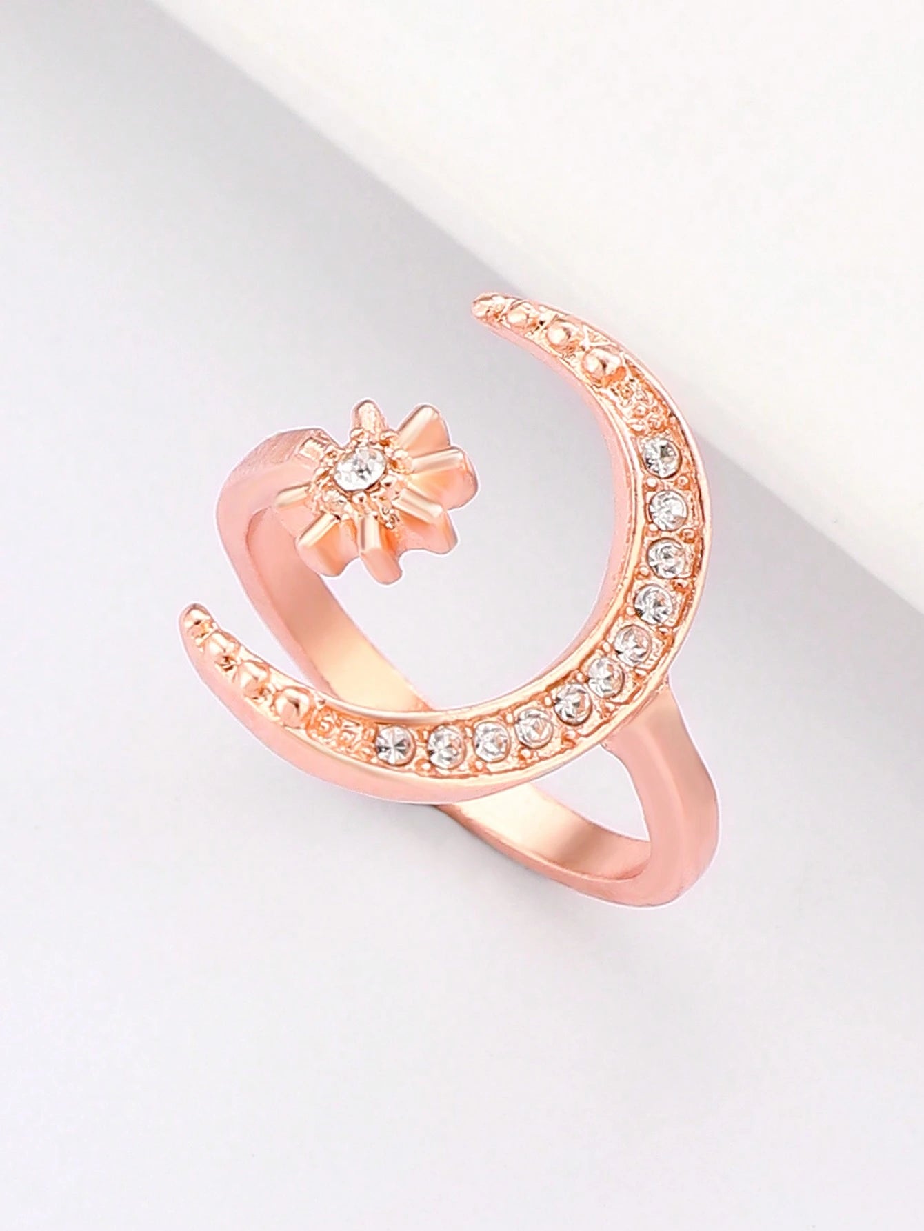 1Pc Retro Star & Moon Open Ring, Versatile Casual & Formal Wear Jewelry for Women