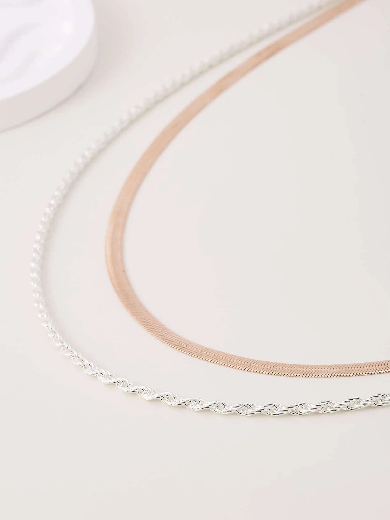 1Pc Twist Design Layered Necklace Copper Jewelry