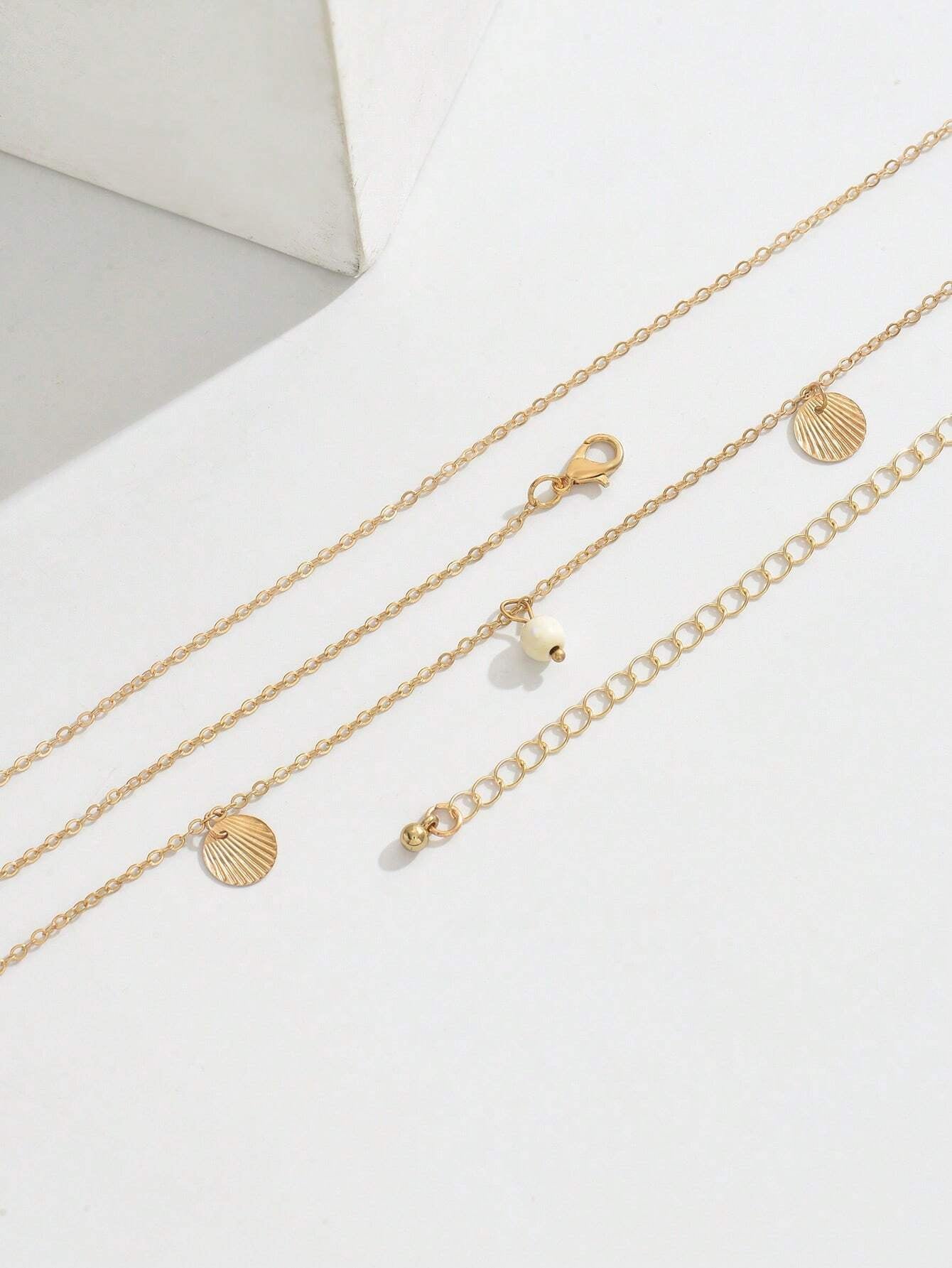 2Pcs/Set Random Quantity Faux Turquoise Disc Pendant Waist Chain, Resort Style