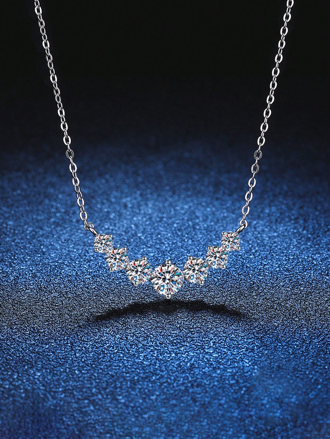 1Pc Exquisite Cubic Zirconia Charm Sterling Silver Necklace for Women for Gift Wedding Engagement Bridal Jewelry