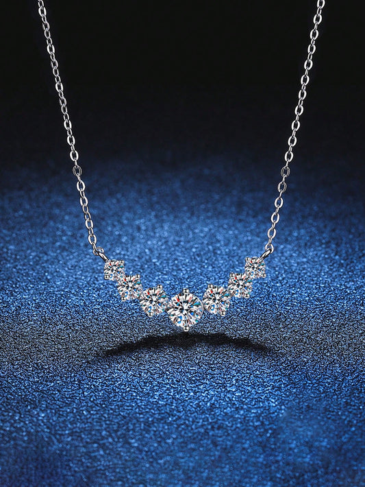 1Pc Exquisite Cubic Zirconia Charm Sterling Silver Necklace for Women for Gift Wedding Engagement Bridal Jewelry