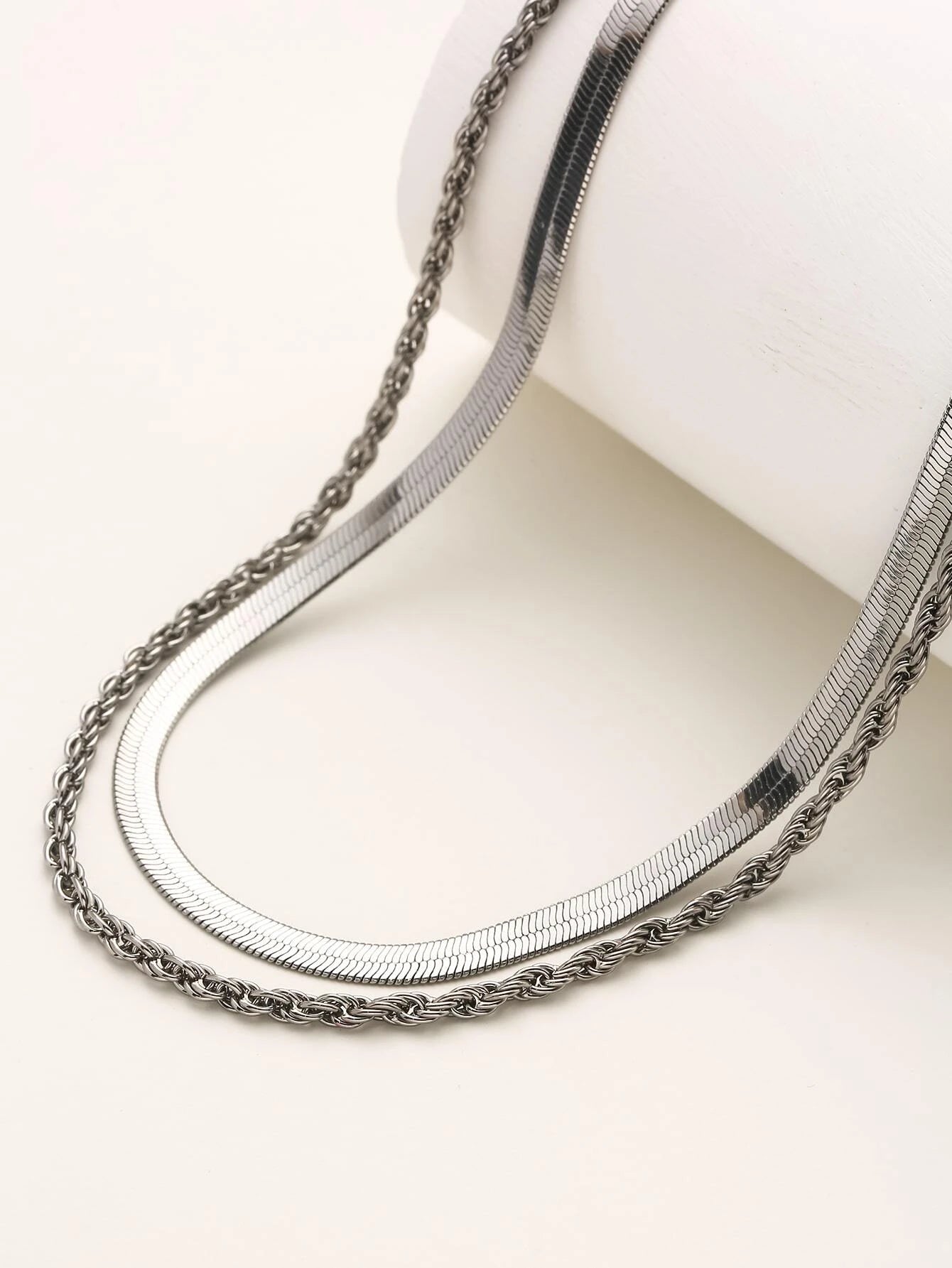 1Pc Twist Design Layered Necklace Copper Jewelry
