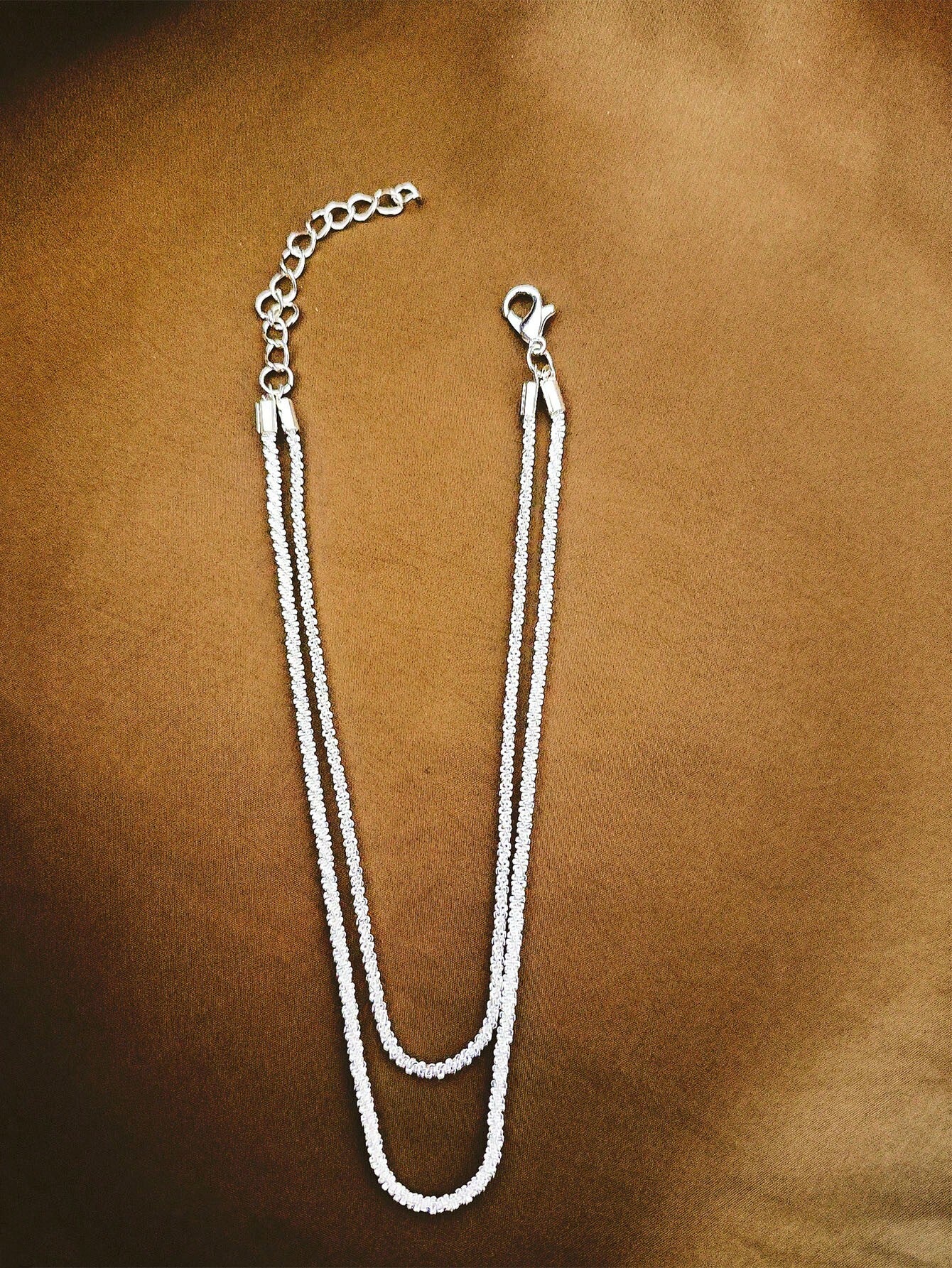 1Pc Simple Charm Bulingbuling Chain Silver Anklet Women'S Travel Holiday Jewelry Suitable for Couples to Wear
