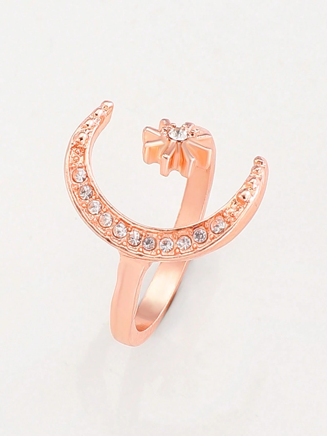 1Pc Retro Star & Moon Open Ring, Versatile Casual & Formal Wear Jewelry for Women